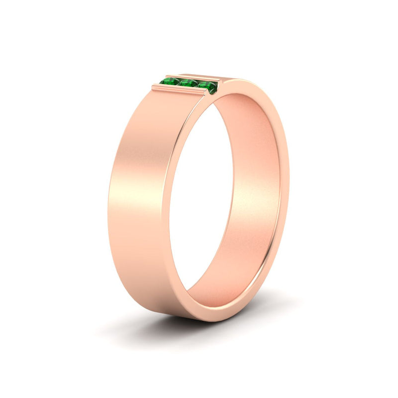 Men’s Three-Stone Flat Gemstone Band