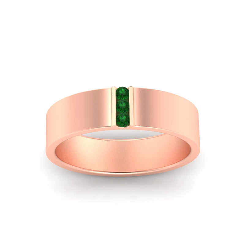 Men’s Three-Stone Flat Gemstone Band