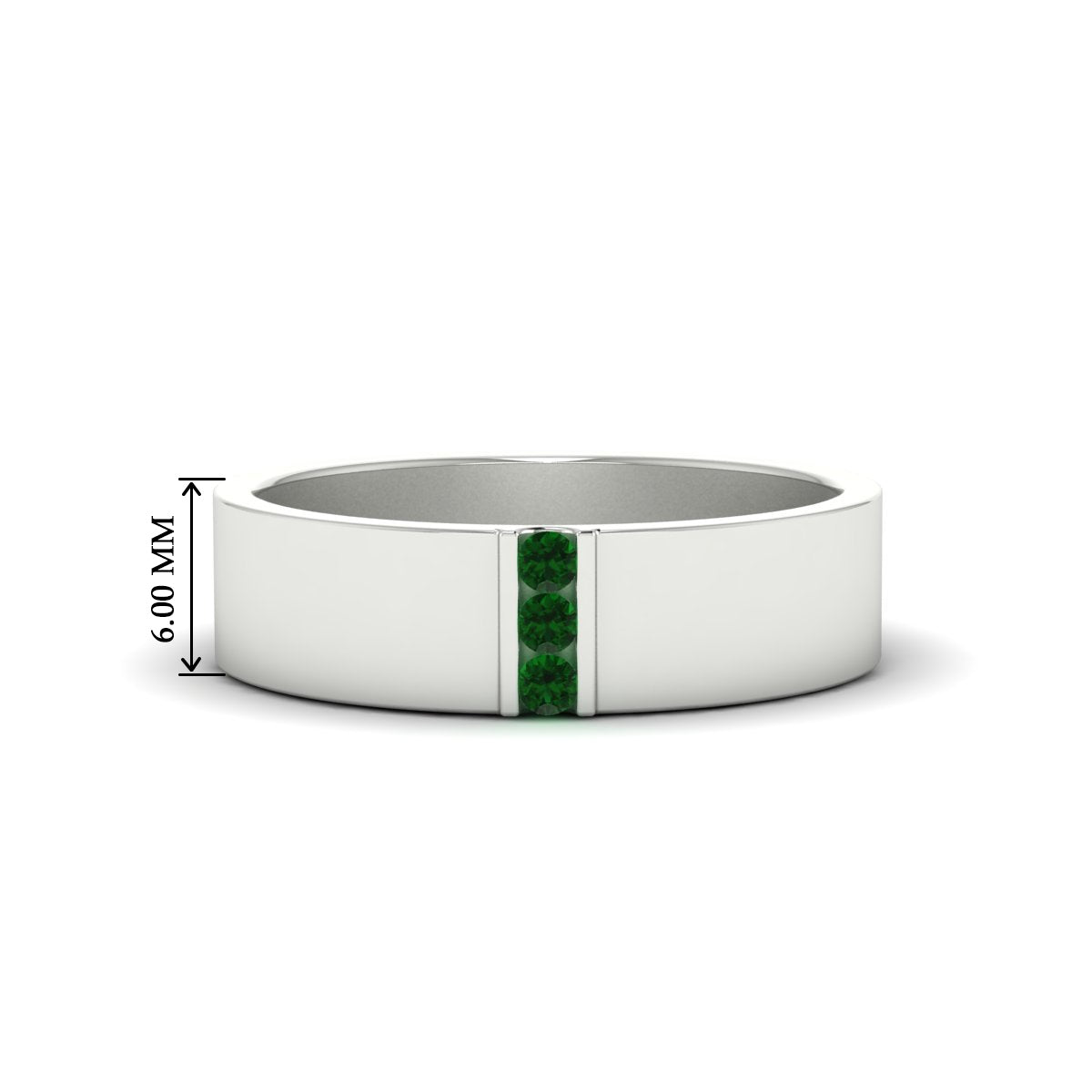 Men’s Three-Stone Flat Gemstone Band
