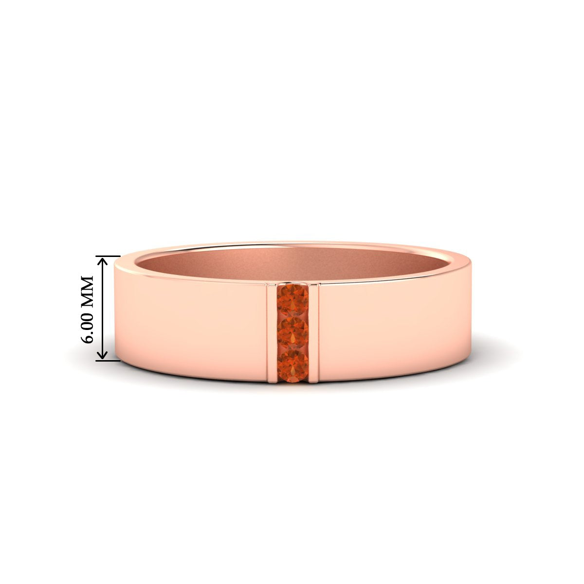 Men’s Three-Stone Flat Gemstone Band