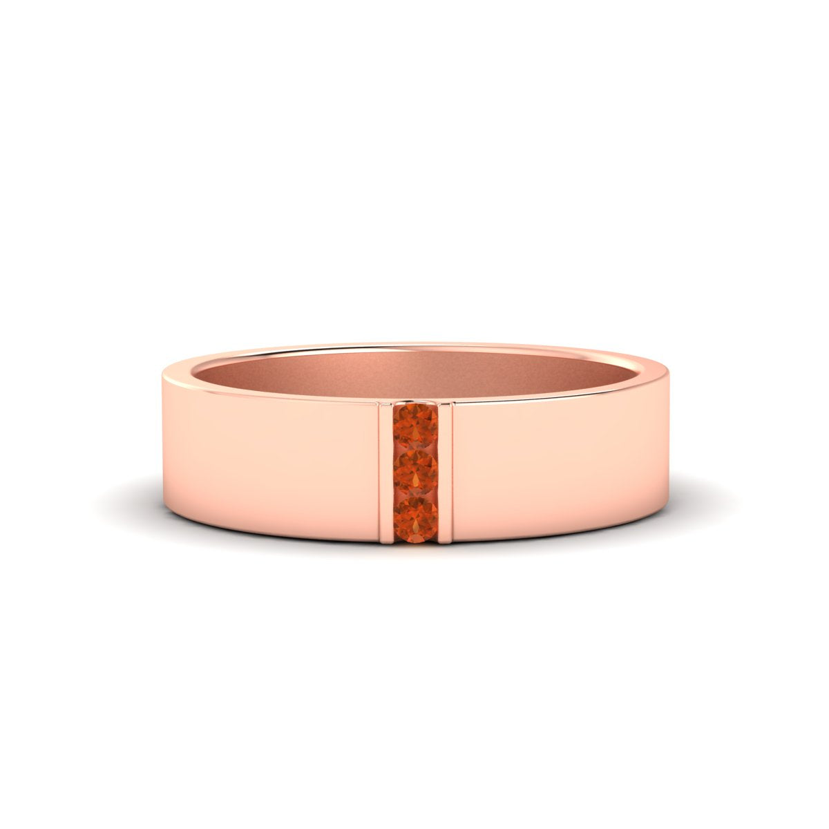 Men’s Three-Stone Flat Gemstone Band