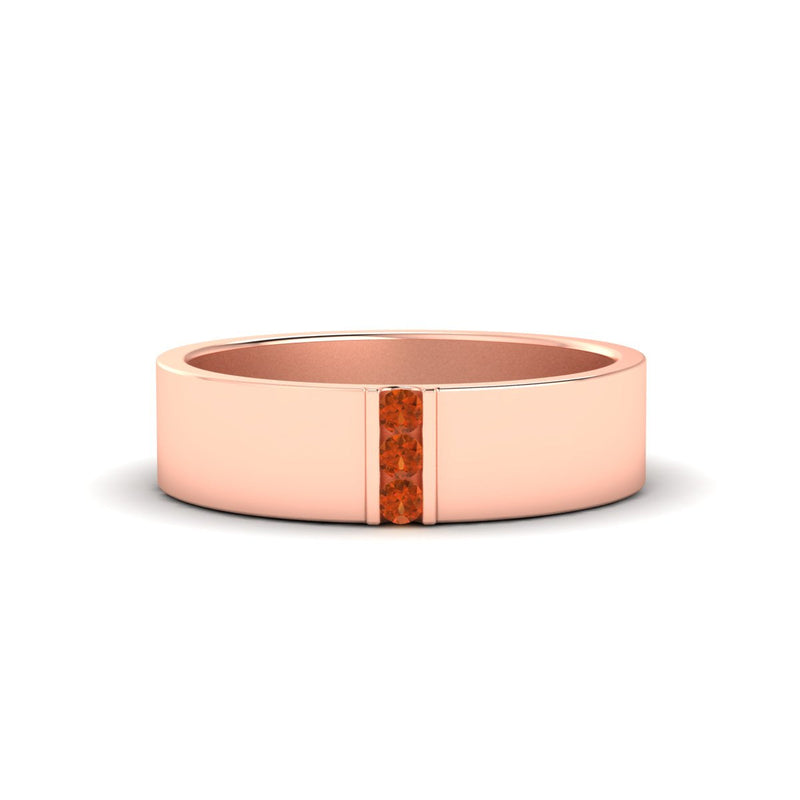 Men’s Three-Stone Flat Gemstone Band