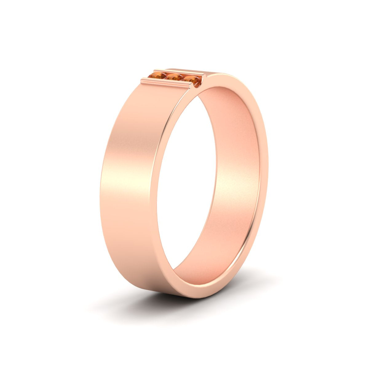 Men’s Three-Stone Flat Gemstone Band