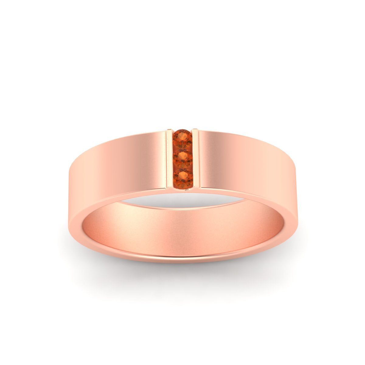Men’s Three-Stone Flat Gemstone Band