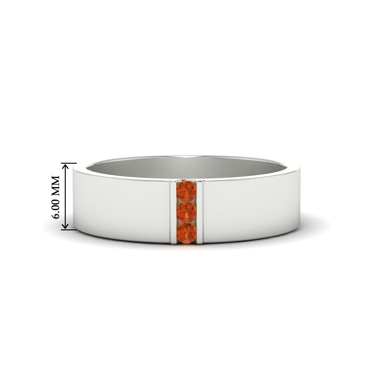 Men’s Three-Stone Flat Gemstone Band