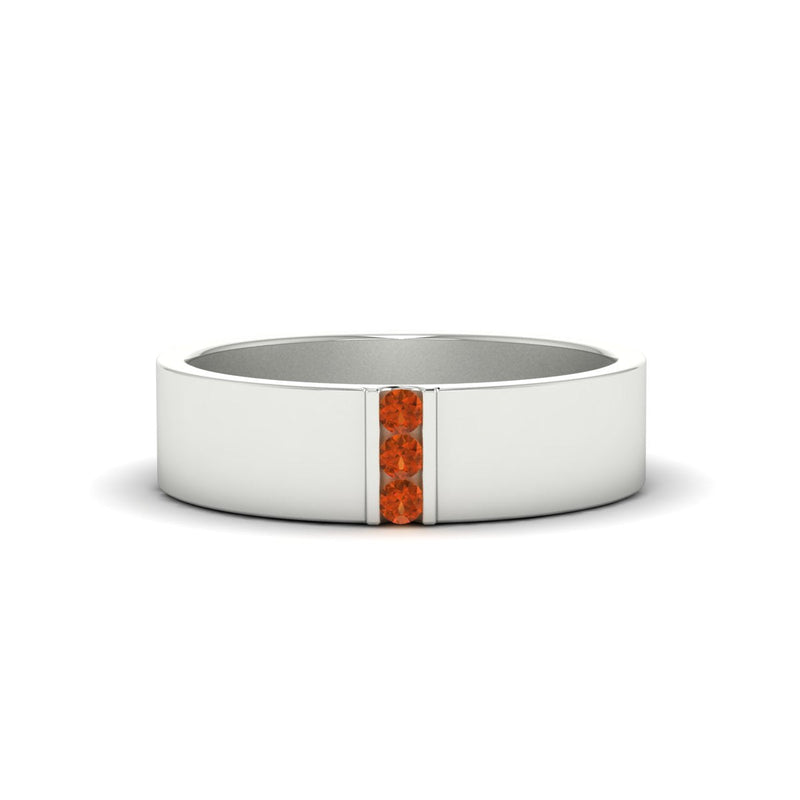Men’s Three-Stone Flat Gemstone Band