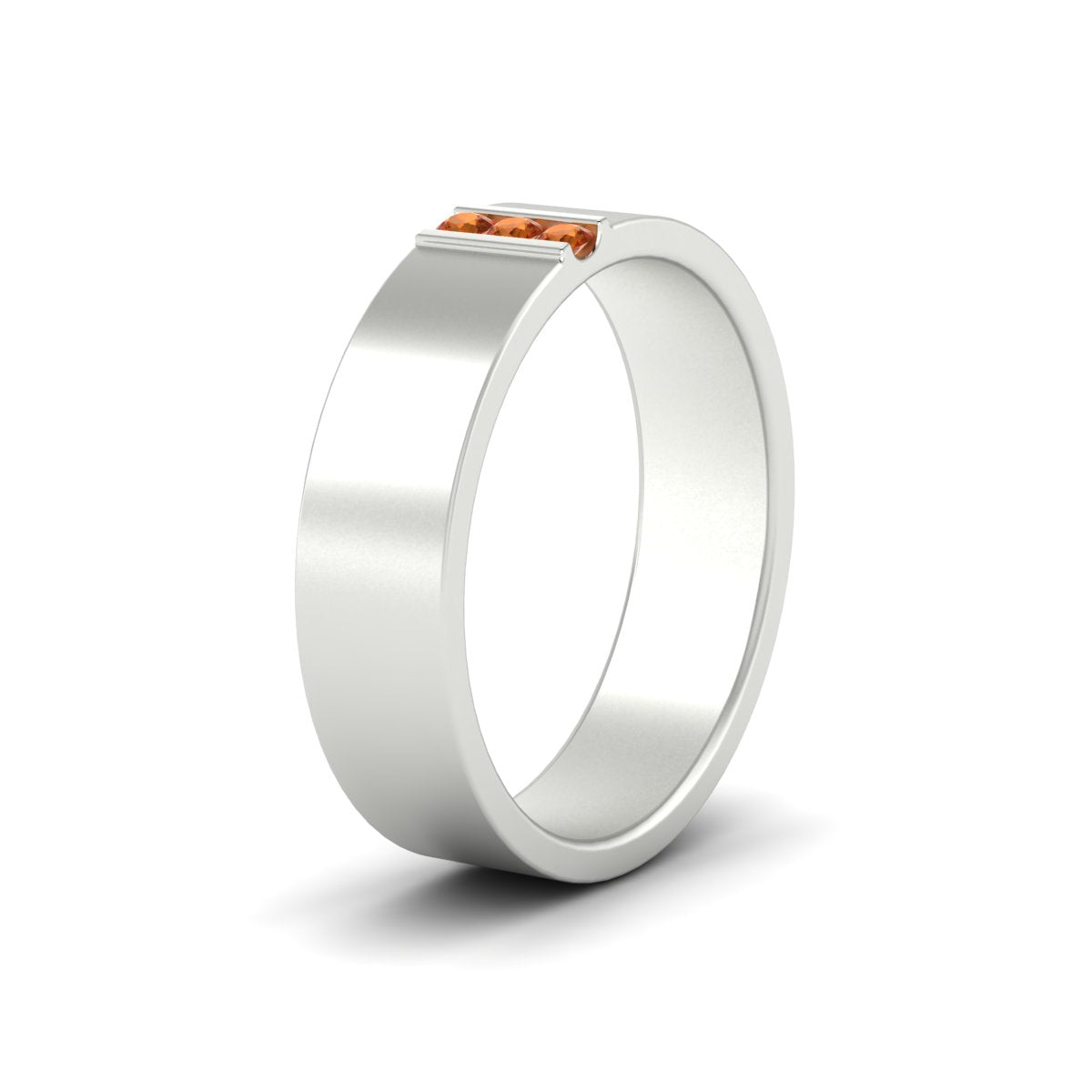 Men’s Three-Stone Flat Gemstone Band
