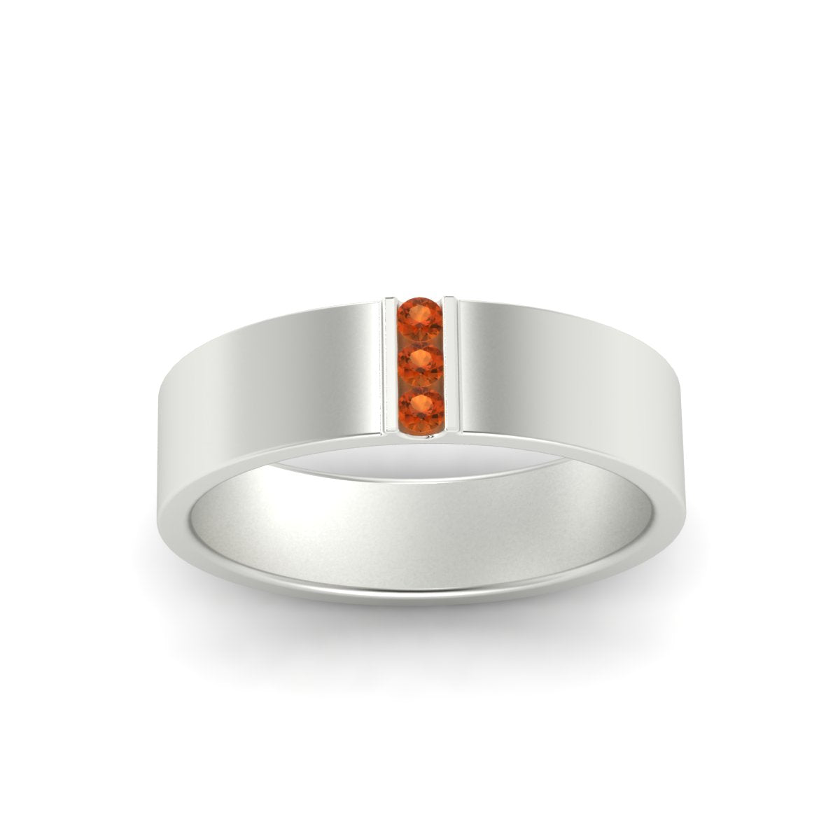 Men’s Three-Stone Flat Gemstone Band