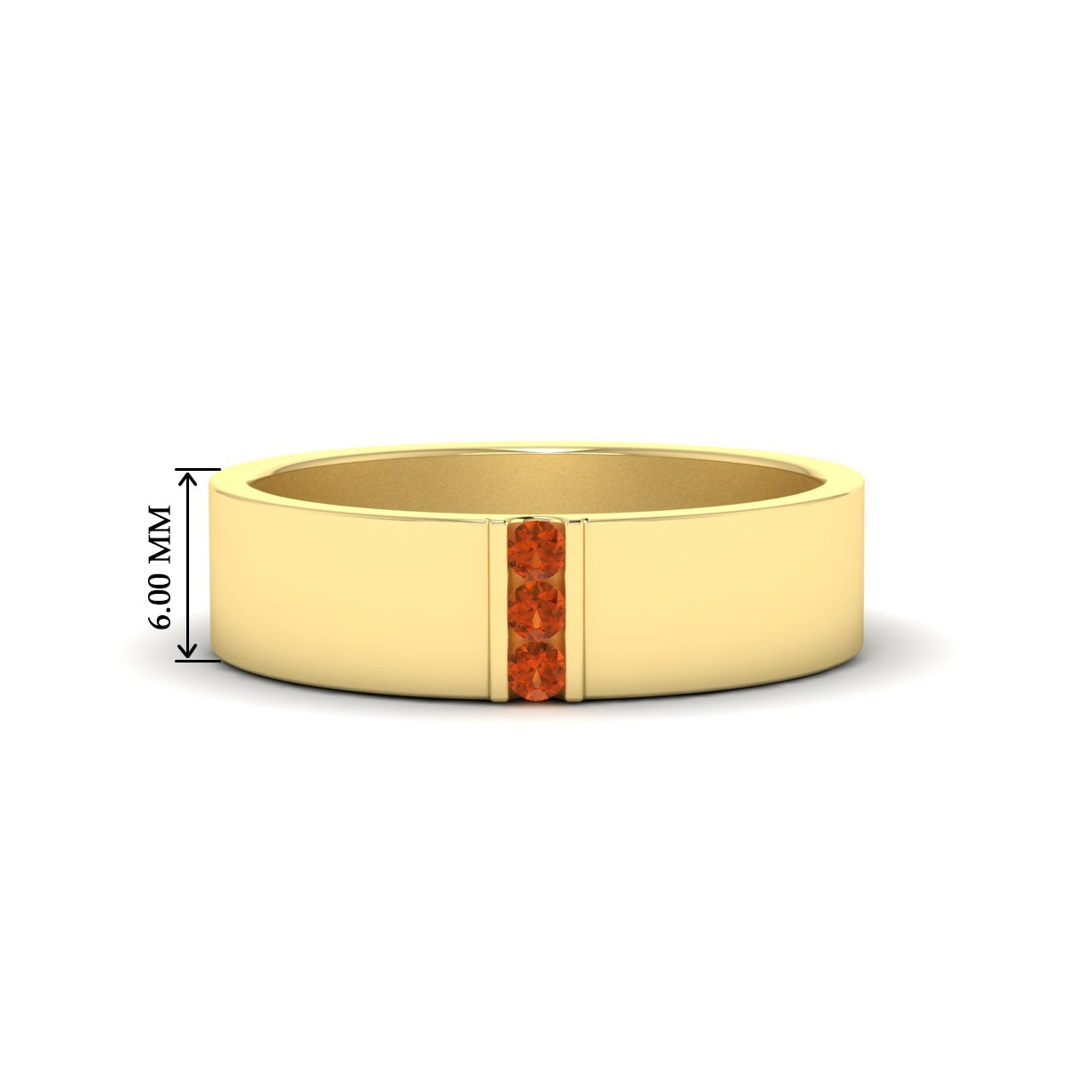 Men’s Three-Stone Flat Gemstone Band