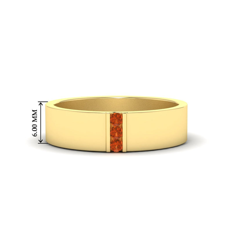 Men’s Three-Stone Flat Gemstone Band