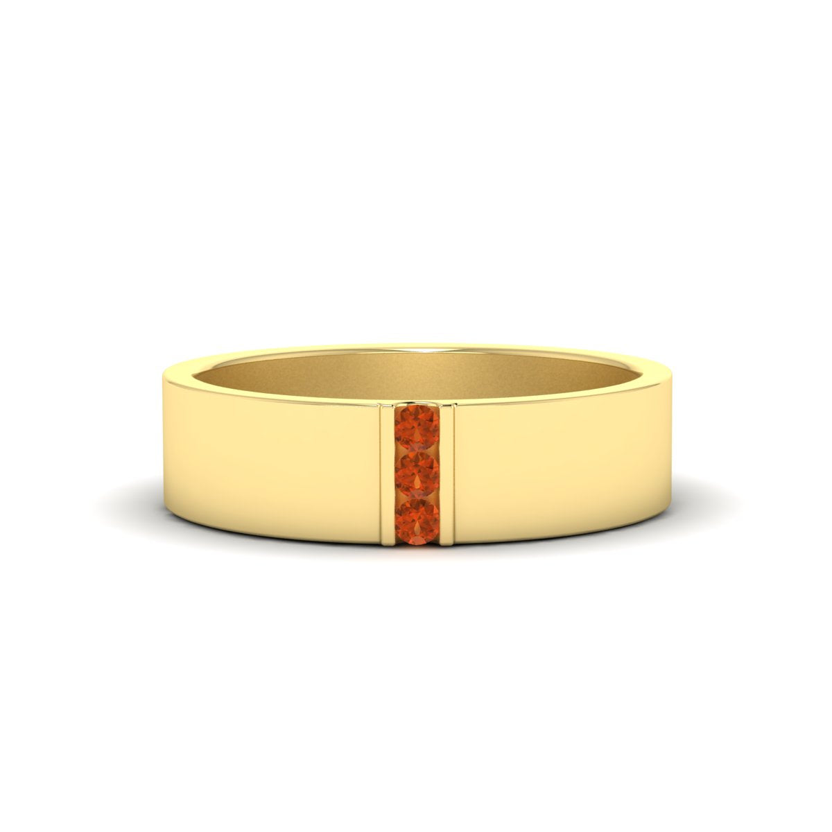 Men’s Three-Stone Flat Gemstone Band
