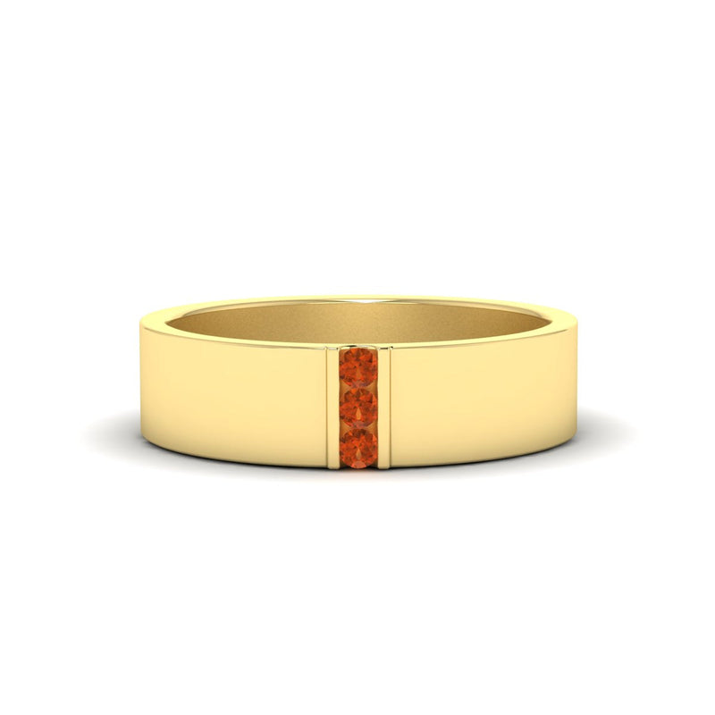 Men’s Three-Stone Flat Gemstone Band