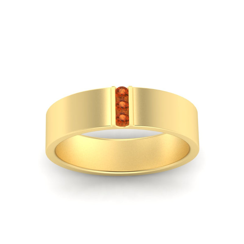 Men’s Three-Stone Flat Gemstone Band