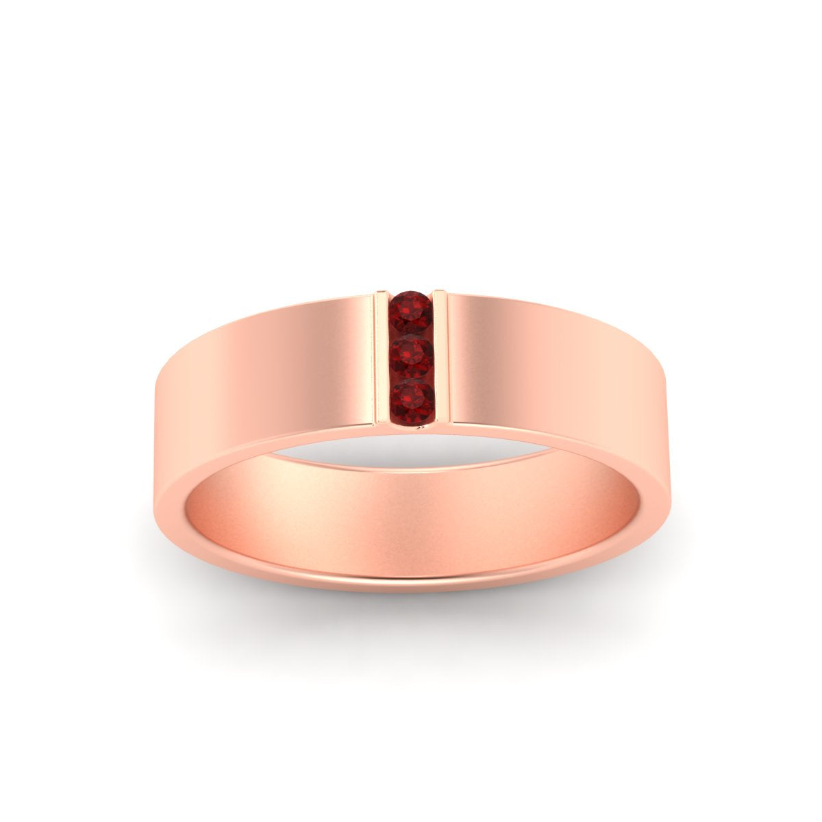 Men’s Three-Stone Flat Gemstone Band