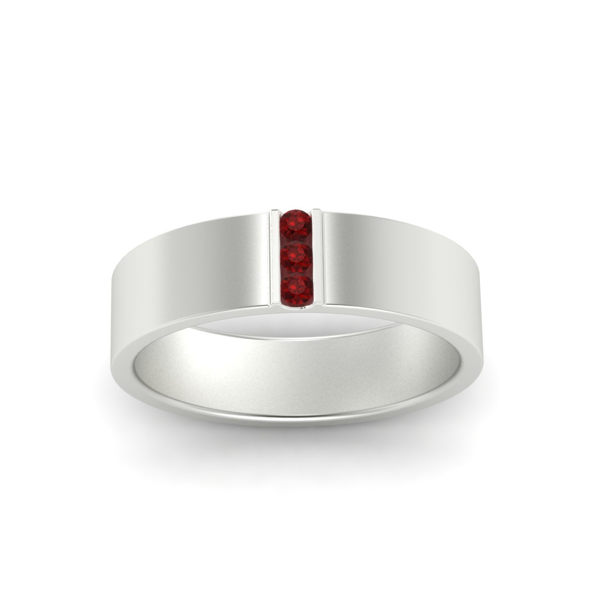 Men’s Three-Stone Flat Gemstone Band