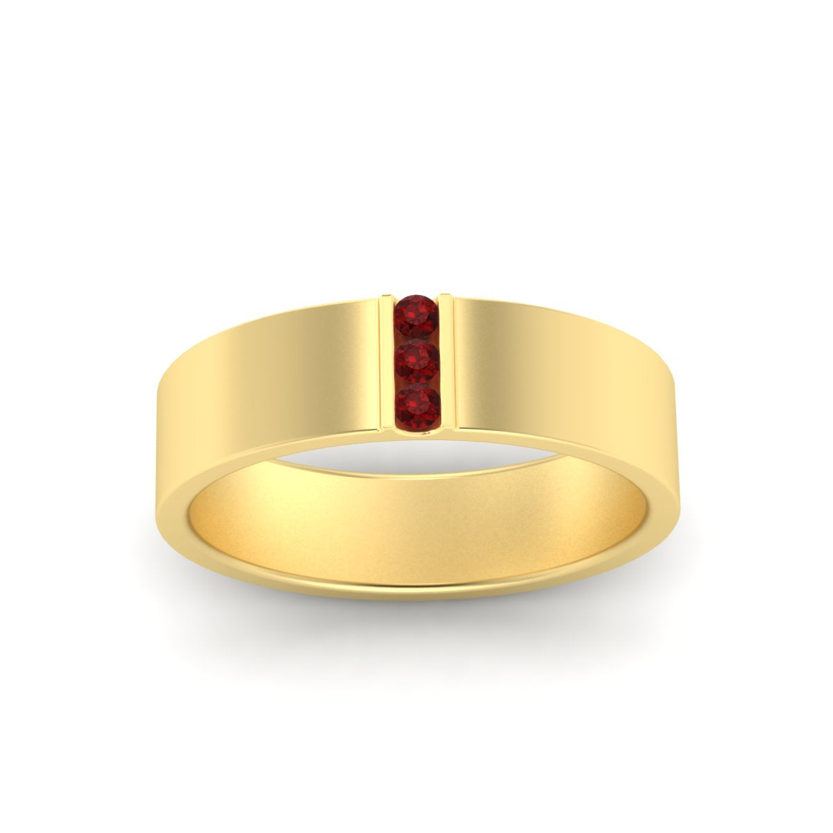 Men’s Three-Stone Flat Gemstone Band