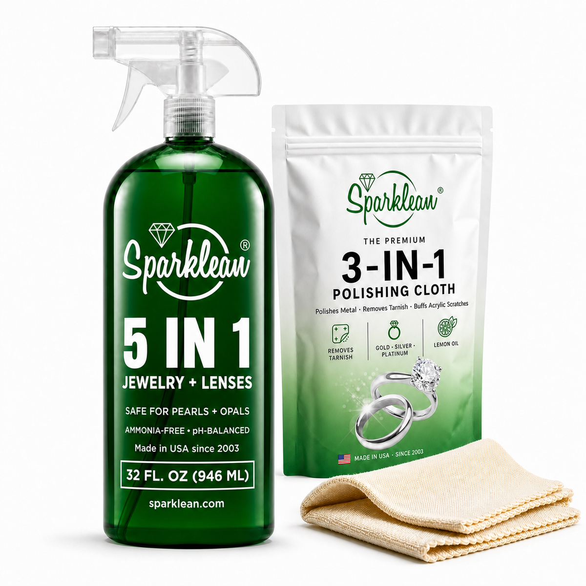 Sparklean® Cleaning Kit Bundle — Professional Spray + Polishing Cloth (save $70)