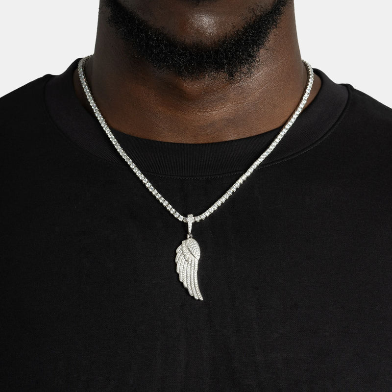 2.1ct Lab Diamond Angel Wing Pendant | IGI Certified VS | 10K White