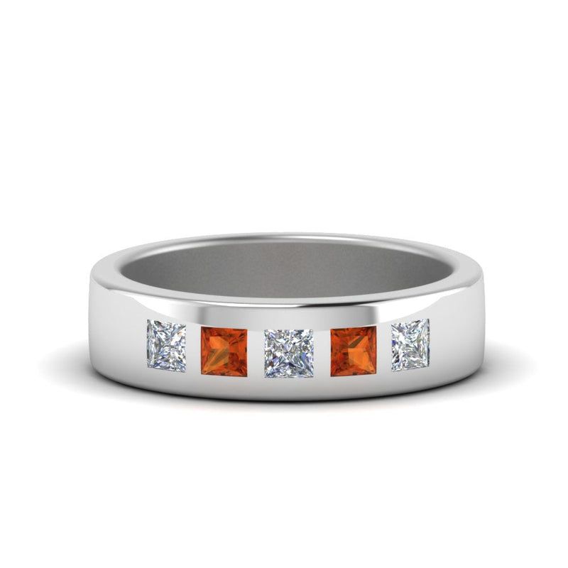 Men’s Flat Flush-Set Diamond Wedding Band