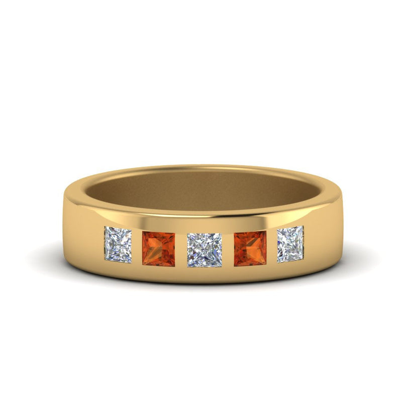 Men’s Flat Flush-Set Diamond Wedding Band