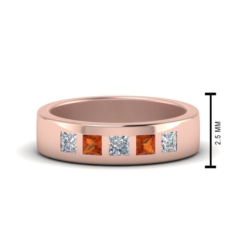 Men’s Flat Flush-Set Diamond Wedding Band