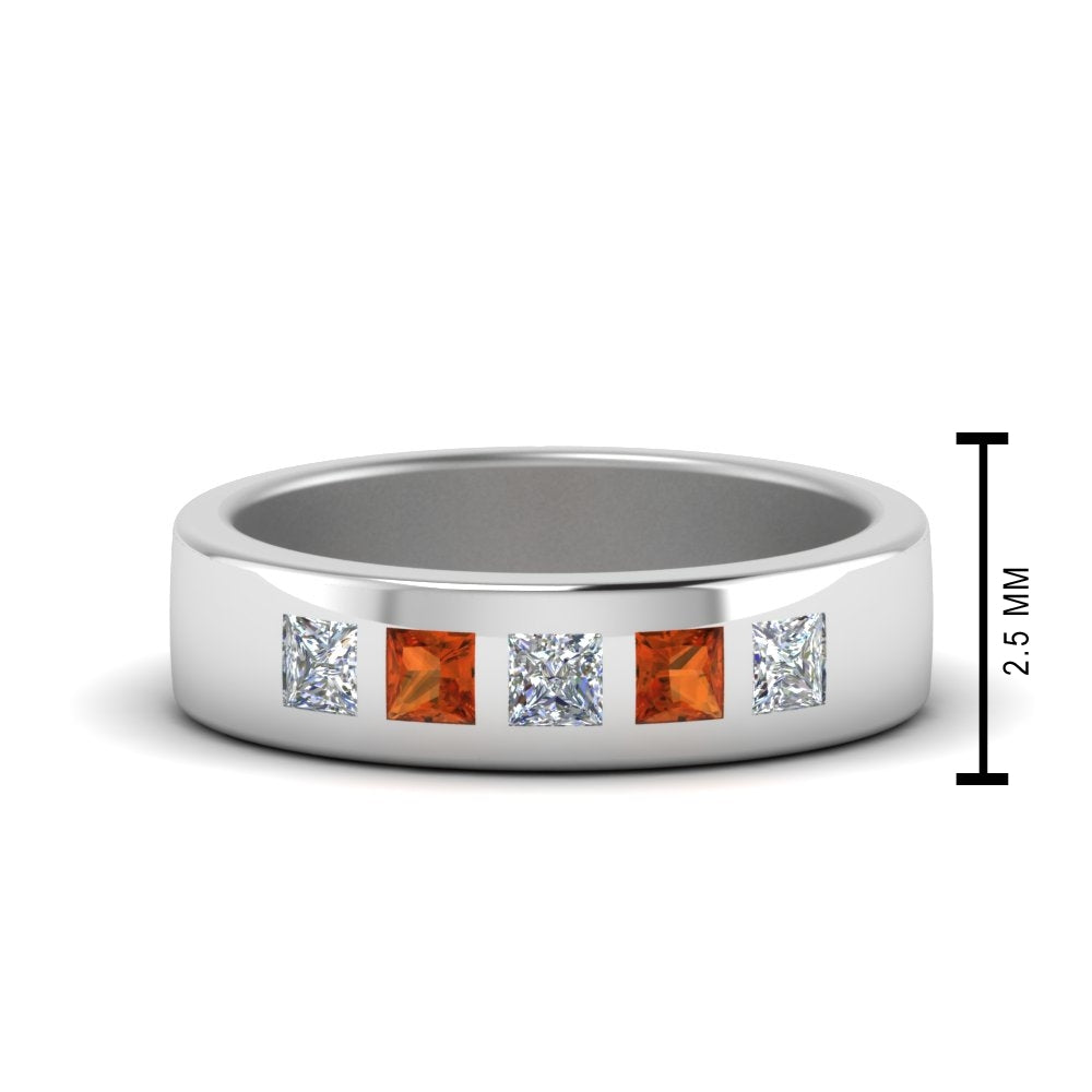 Men’s Flat Flush-Set Diamond Wedding Band