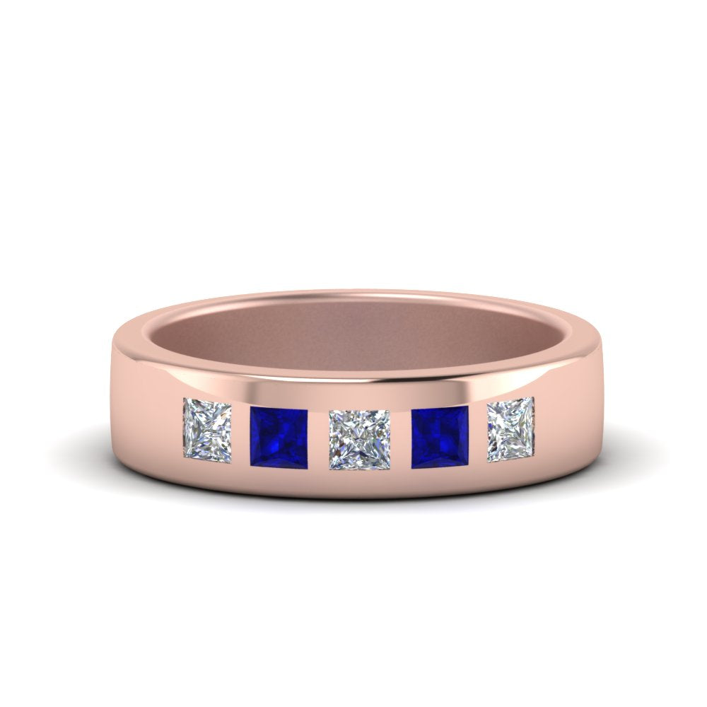Men’s Flat Flush-Set Diamond Wedding Band