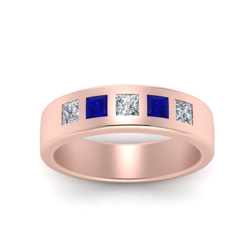 Men’s Flat Flush-Set Diamond Wedding Band