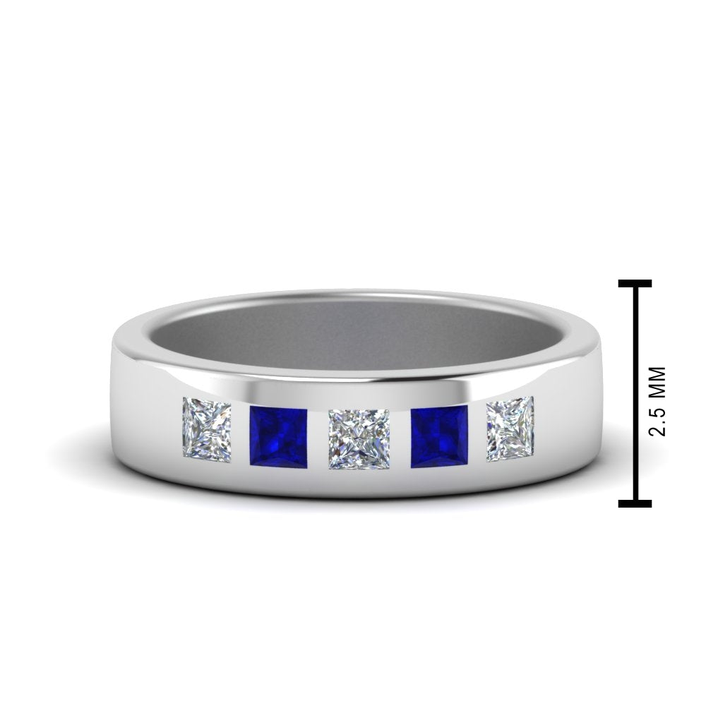 Men’s Flat Flush-Set Diamond Wedding Band