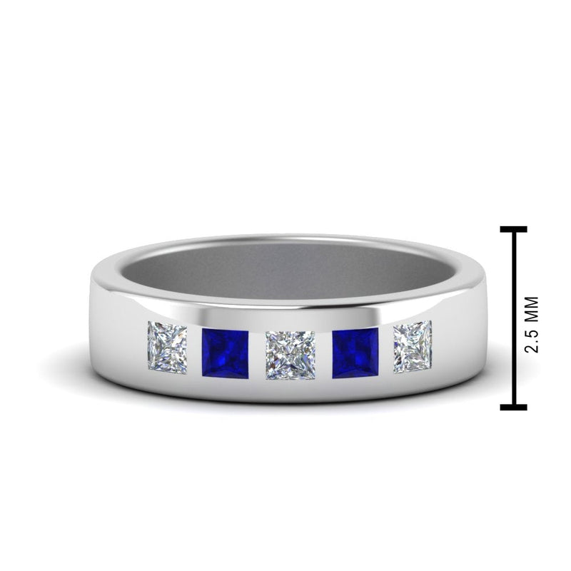 Men’s Flat Flush-Set Diamond Wedding Band