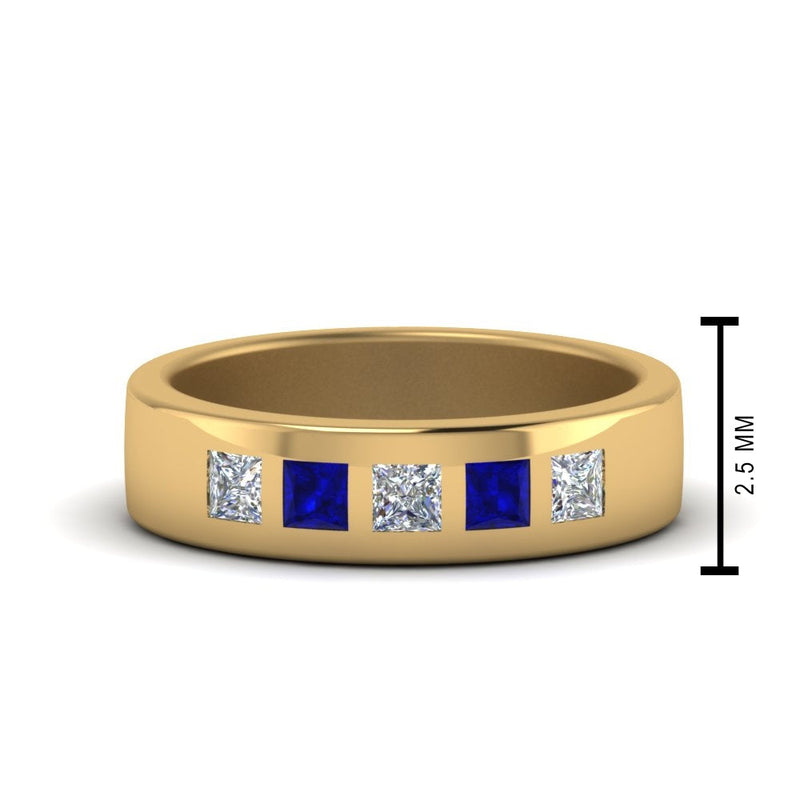 Men’s Flat Flush-Set Diamond Wedding Band