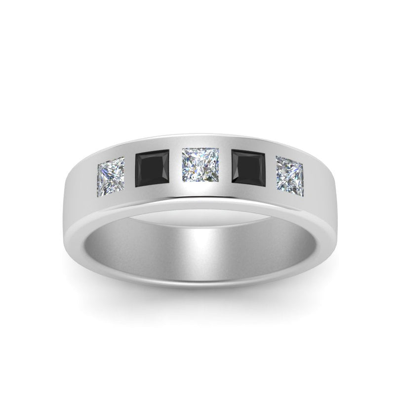 Men’s Flat Flush-Set Diamond Wedding Band