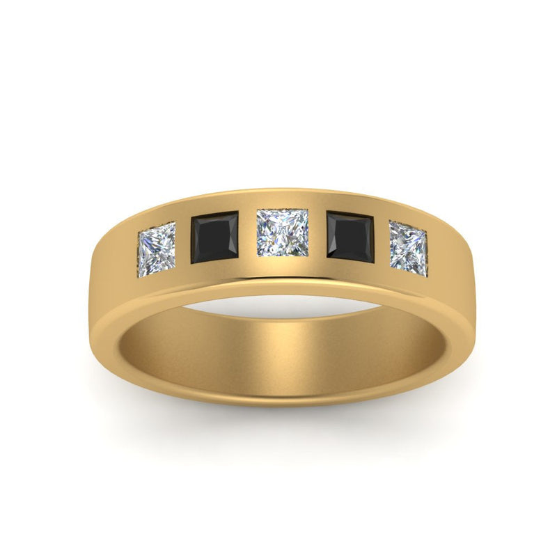 Men’s Flat Flush-Set Diamond Wedding Band