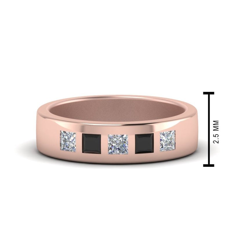 Men’s Flat Flush-Set Diamond Wedding Band