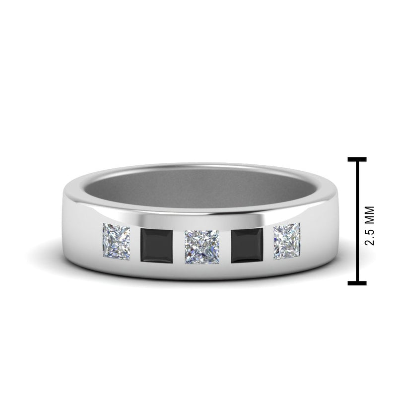 Men’s Flat Flush-Set Diamond Wedding Band