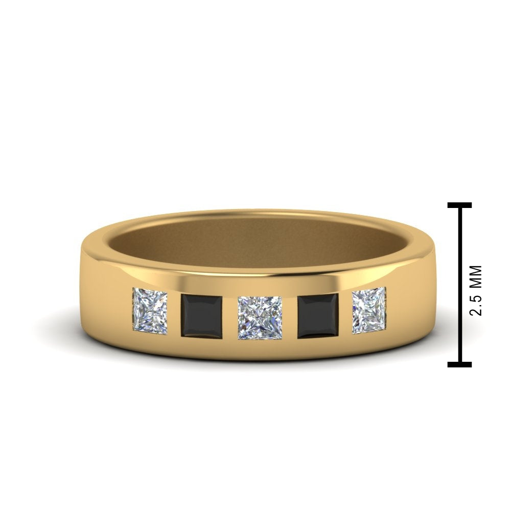 Men’s Flat Flush-Set Diamond Wedding Band