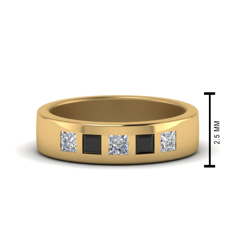 Men’s Flat Flush-Set Diamond Wedding Band