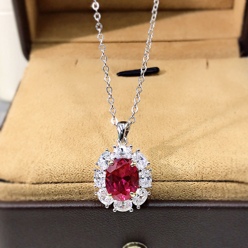 Lab created ruby necklace