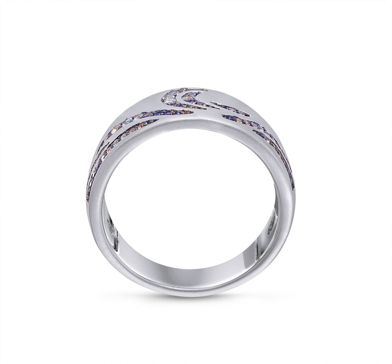 Surf's Up Sterling Silver Blue Sapphire & Topaz Band Ring