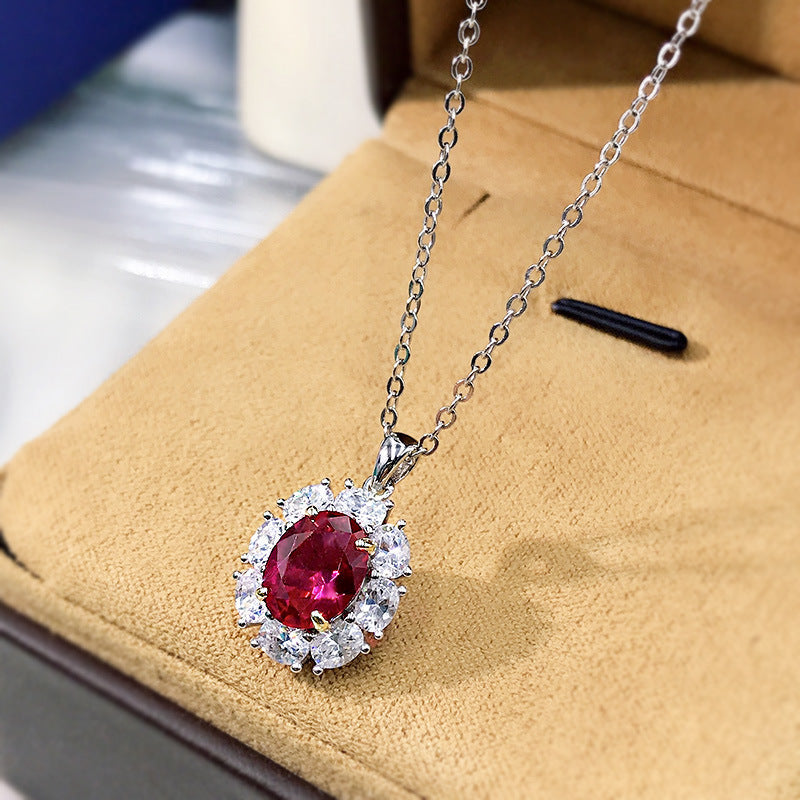 Lab created ruby necklace