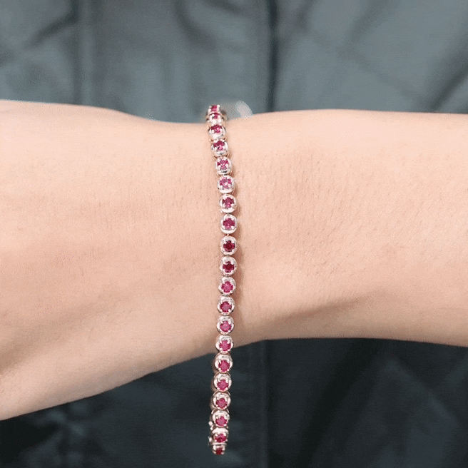 Lab-Created Ruby Tennis Bracelet