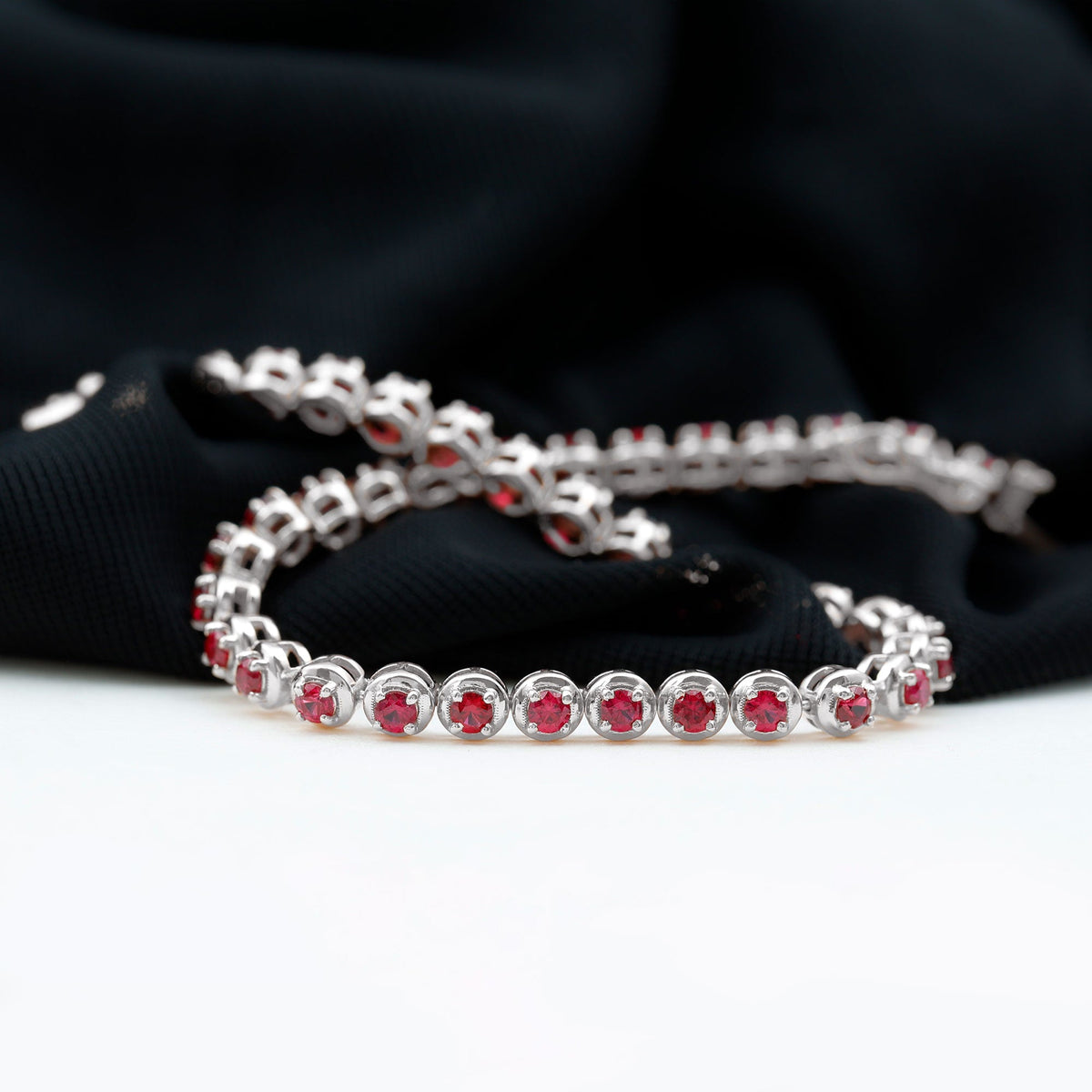 Lab-Created Ruby Tennis Bracelet