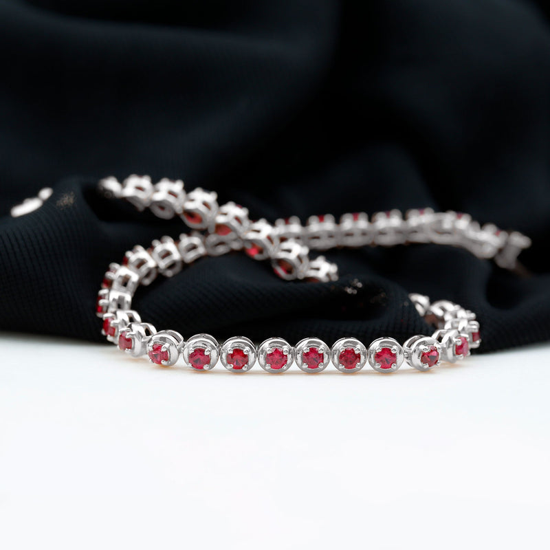 Lab-Created Ruby Tennis Bracelet