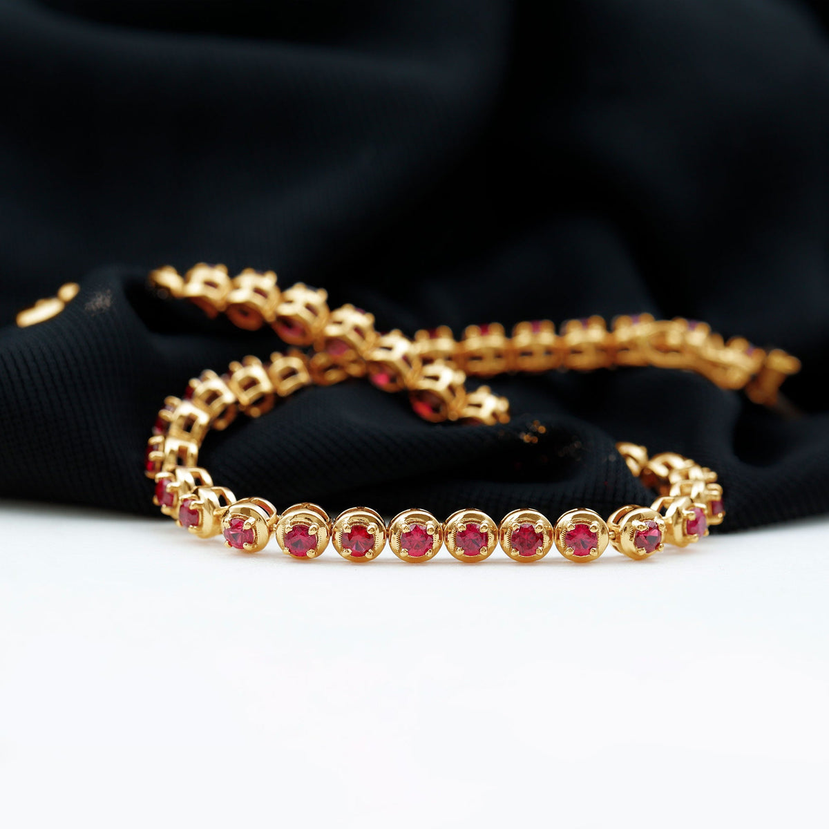 Lab-Created Ruby Tennis Bracelet