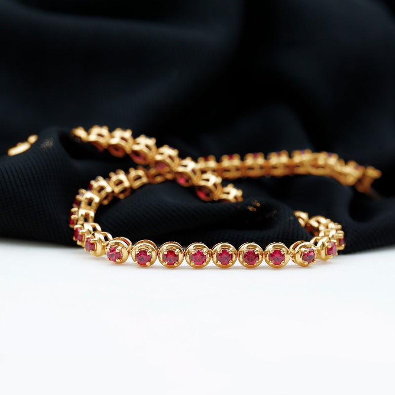 Lab-Created Ruby Tennis Bracelet
