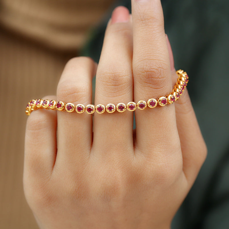 Lab-Created Ruby Tennis Bracelet