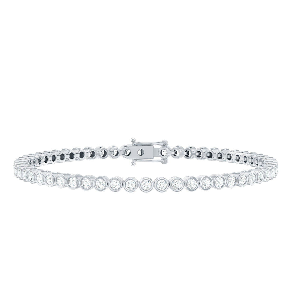 Bezel-Set Moissanite Tennis Bracelet