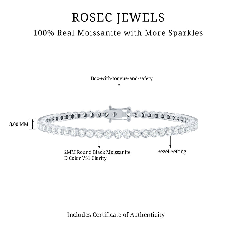 Bezel-Set Moissanite Tennis Bracelet