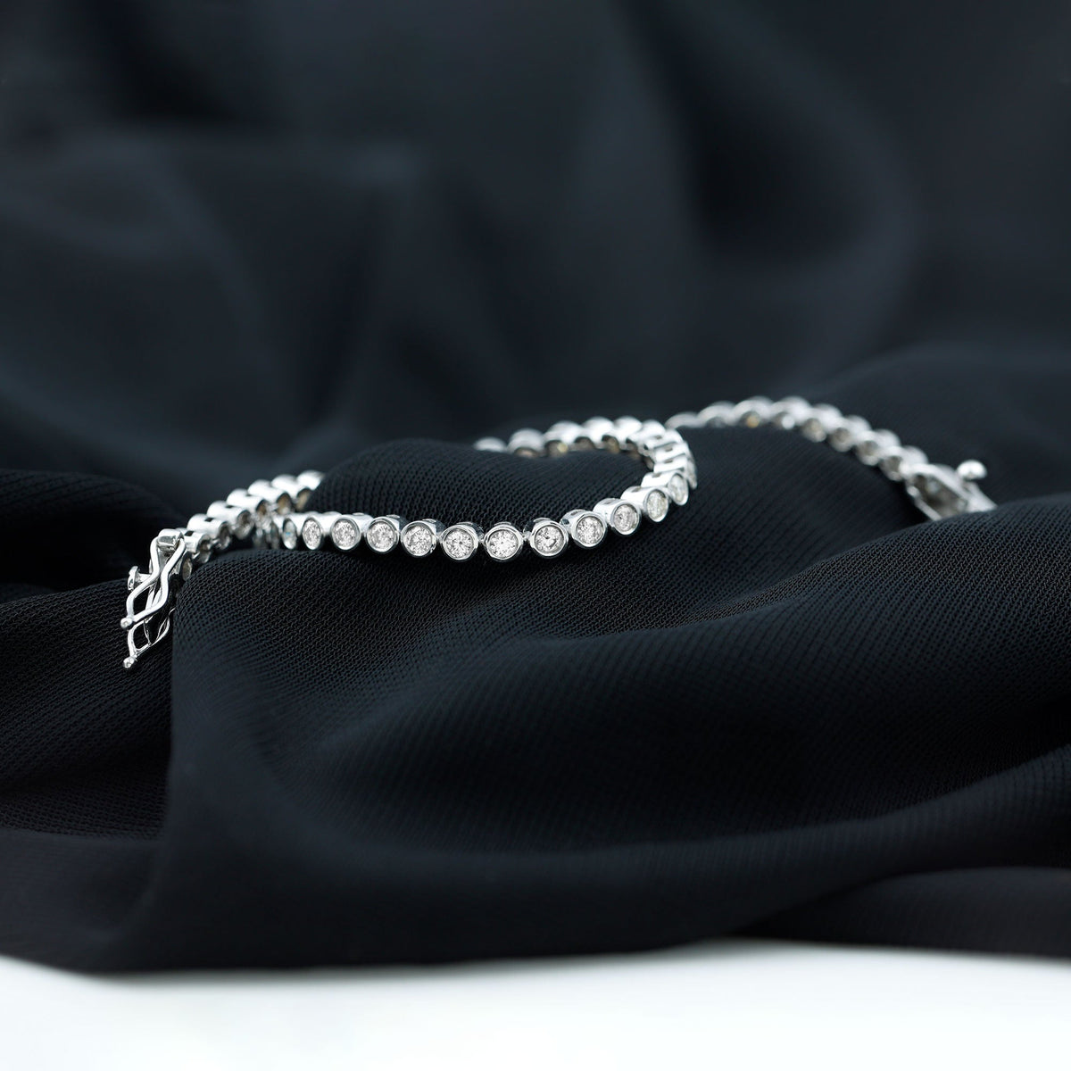 Bezel-Set Moissanite Tennis Bracelet