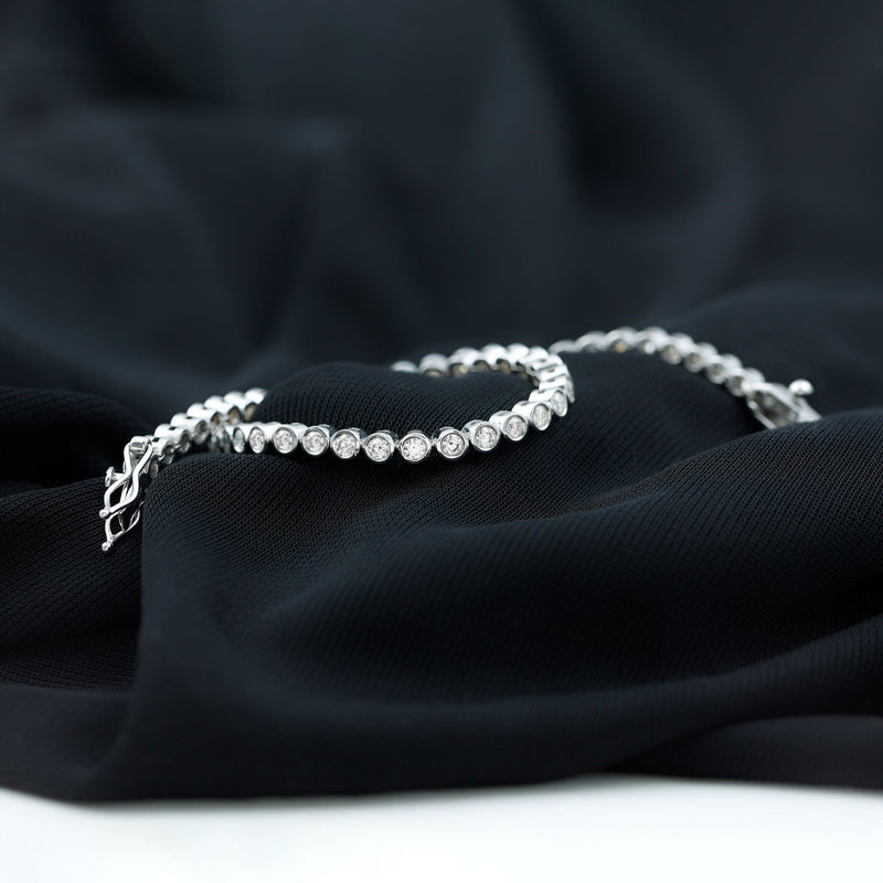 Bezel-Set Moissanite Tennis Bracelet